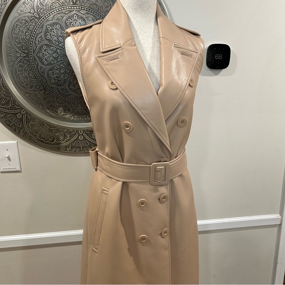 NWT $795 Alice and Olivia Conan Vegan Leather, belted long dress- Size XS - Picture 5 of 11